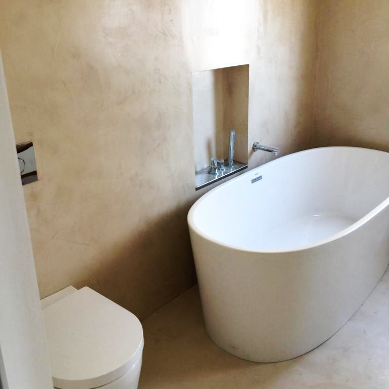 reforma baño porcelanosa pared tratamiento cemento